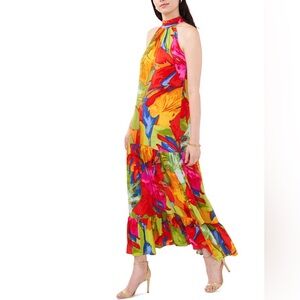 NWT MSK Floral Halter Maxi Dress